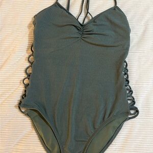 Olive Green One Piece Swimsuit